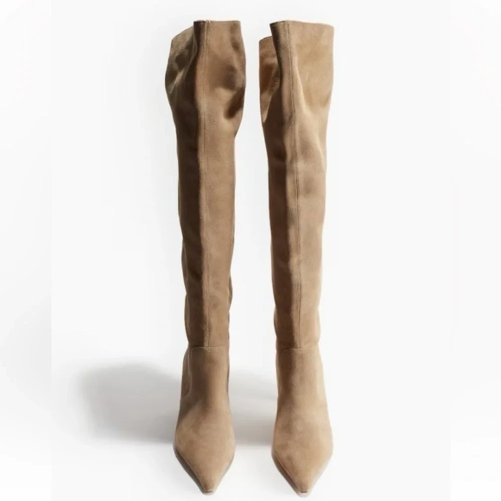 Tan suede Knee high Boots